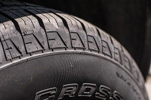 A new tire grooves close up picture