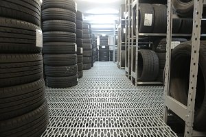 Tire storage.