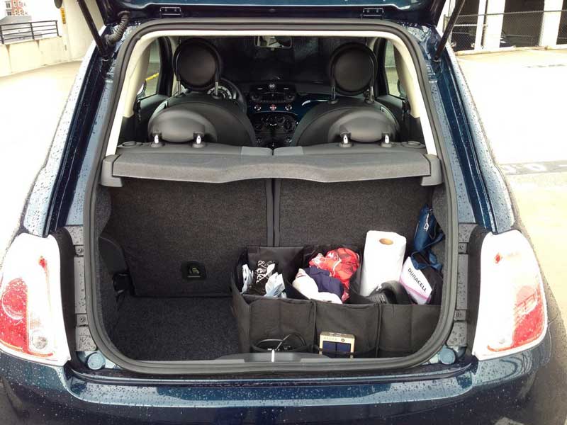 Car trunk with organized storage compartments